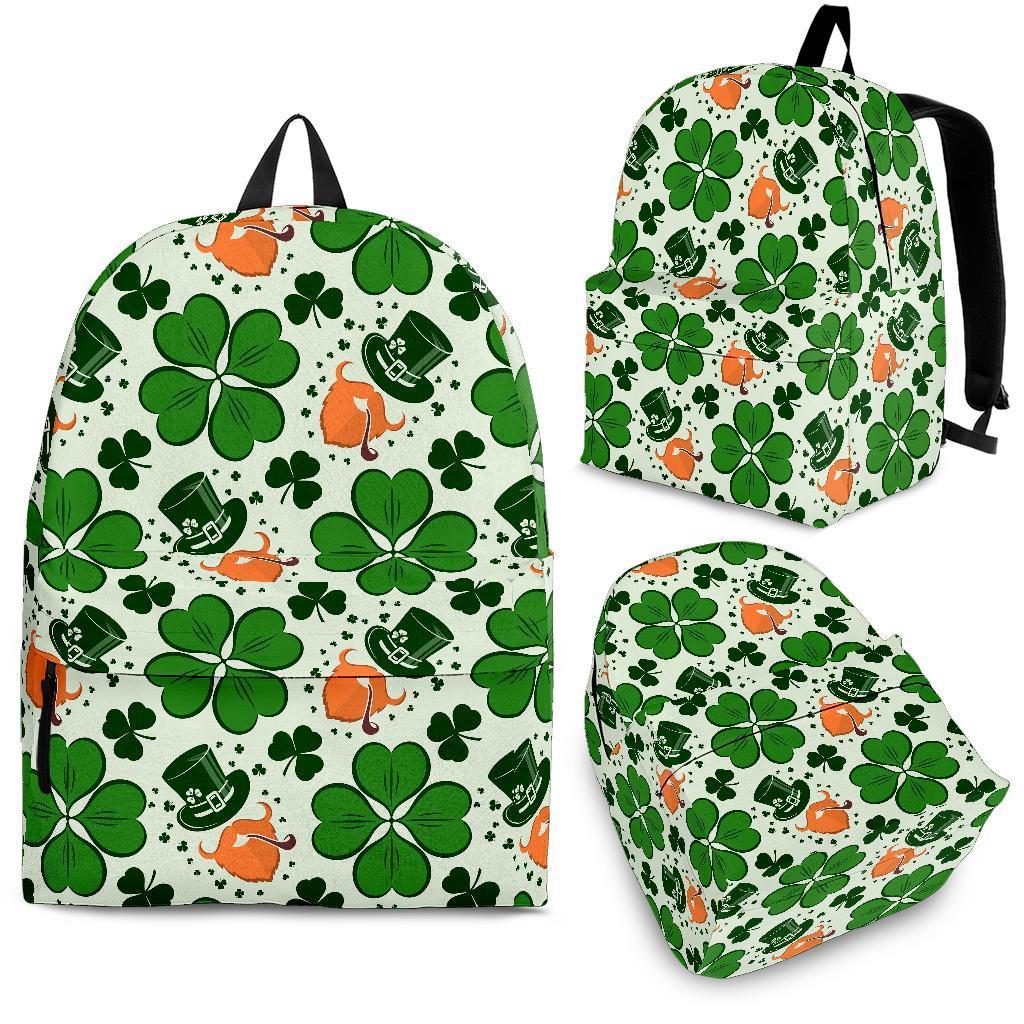 St Patrick's Day Leprechaun Pattern Print Backpack-grizzshop