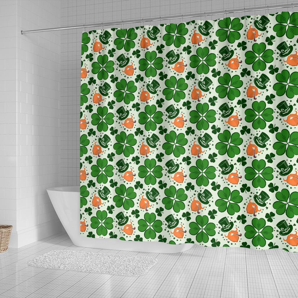 St Patrick's Day Leprechaun Pattern Print Bathroom Shower Curtain-grizzshop