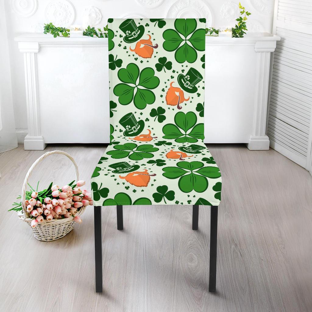 St Patrick's Day Leprechaun Pattern Print Chair Cover-grizzshop