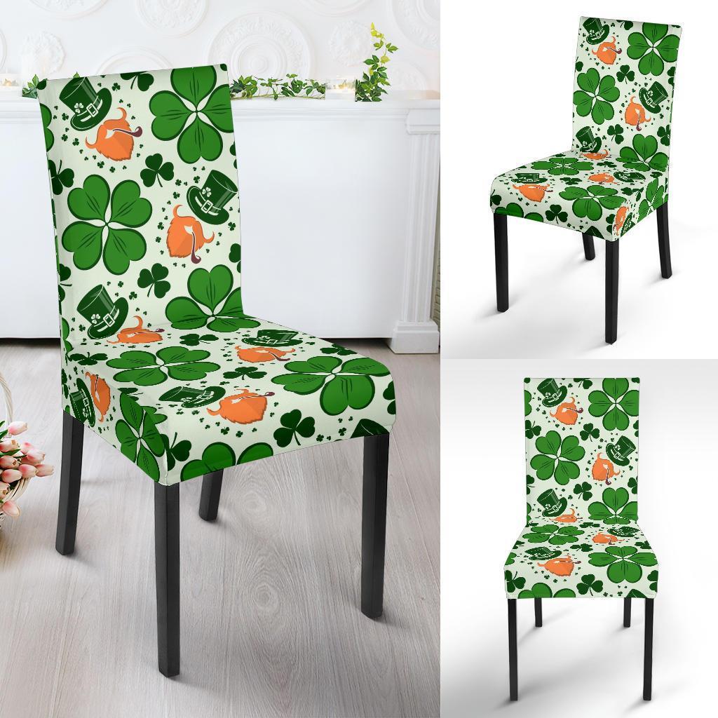 St Patrick's Day Leprechaun Pattern Print Chair Cover-grizzshop