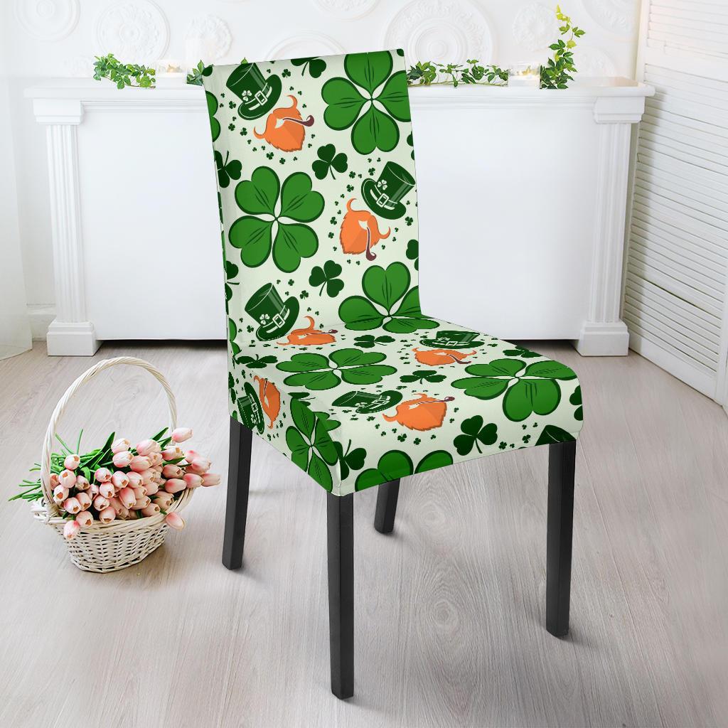 St Patrick's Day Leprechaun Pattern Print Chair Cover-grizzshop