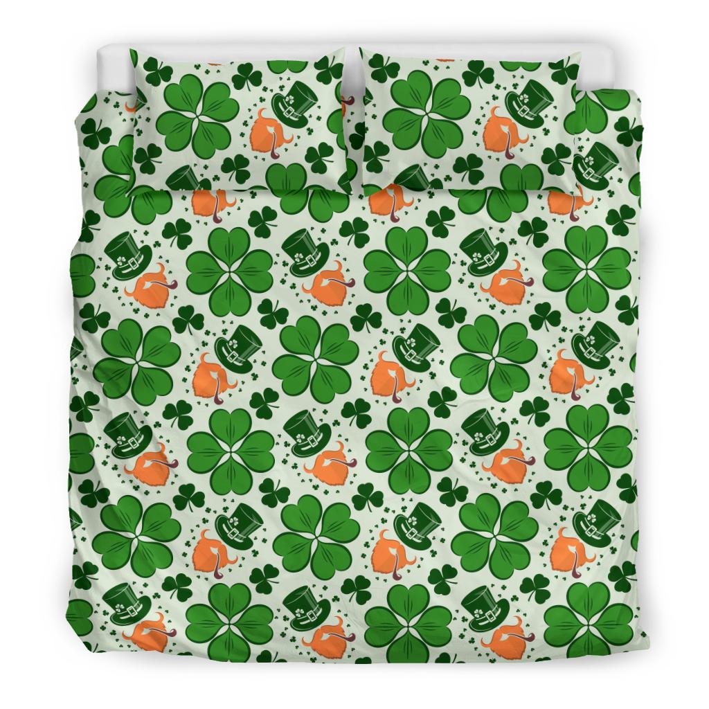 St Patrick's Day Leprechaun Pattern Print Duvet Cover Bedding Set-grizzshop