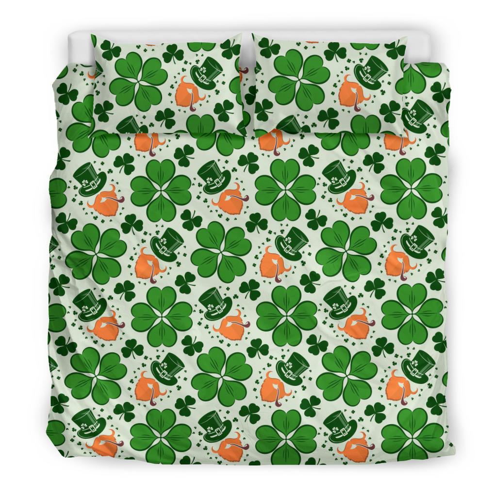 St Patrick's Day Leprechaun Pattern Print Duvet Cover Bedding Set-grizzshop