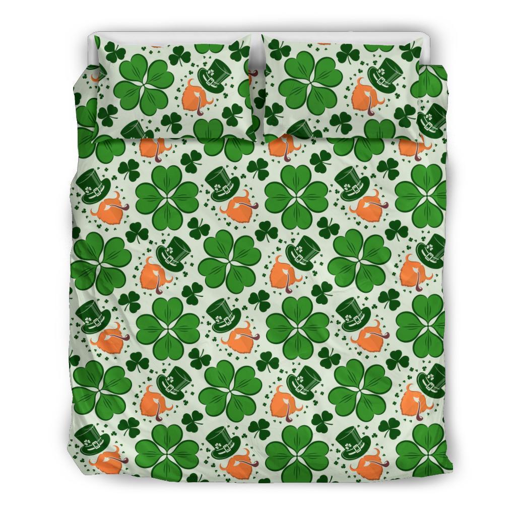 St Patrick's Day Leprechaun Pattern Print Duvet Cover Bedding Set-grizzshop