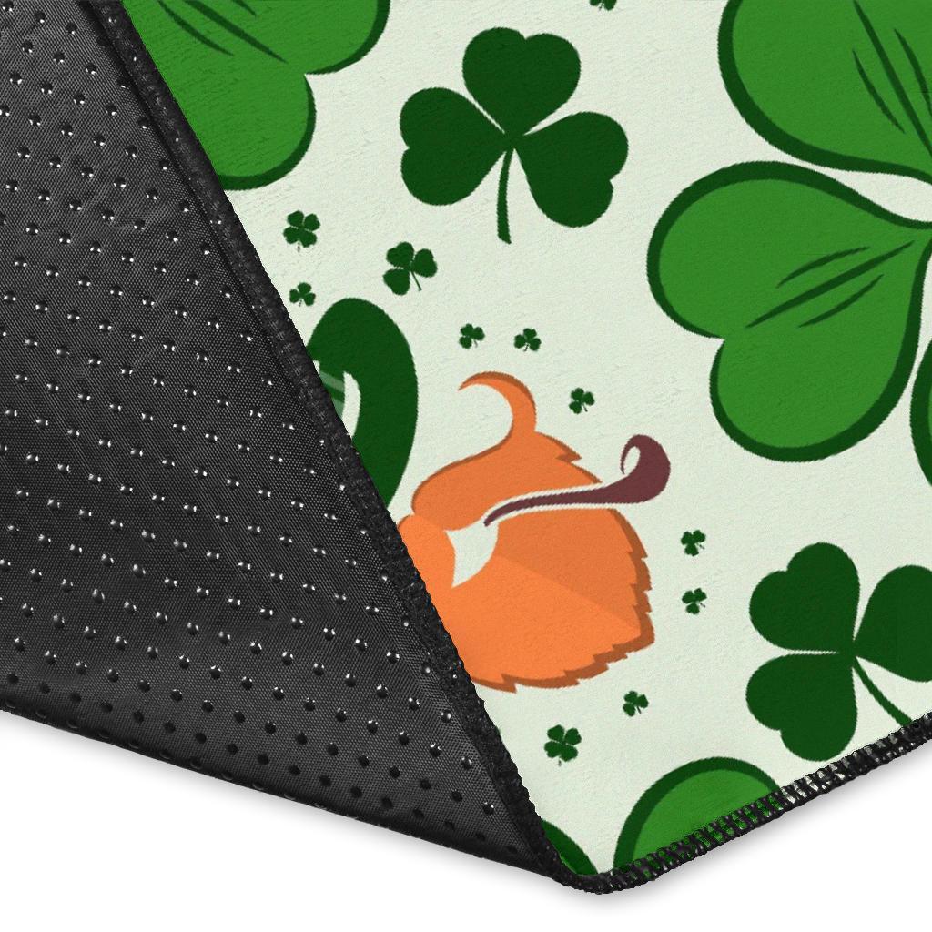 St Patrick's Day Leprechaun Pattern Print Floor Mat-grizzshop