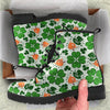 St Patrick's Day Leprechaun Pattern Print Men Women Leather Boots-grizzshop