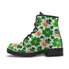 St Patrick's Day Leprechaun Pattern Print Men Women Leather Boots-grizzshop