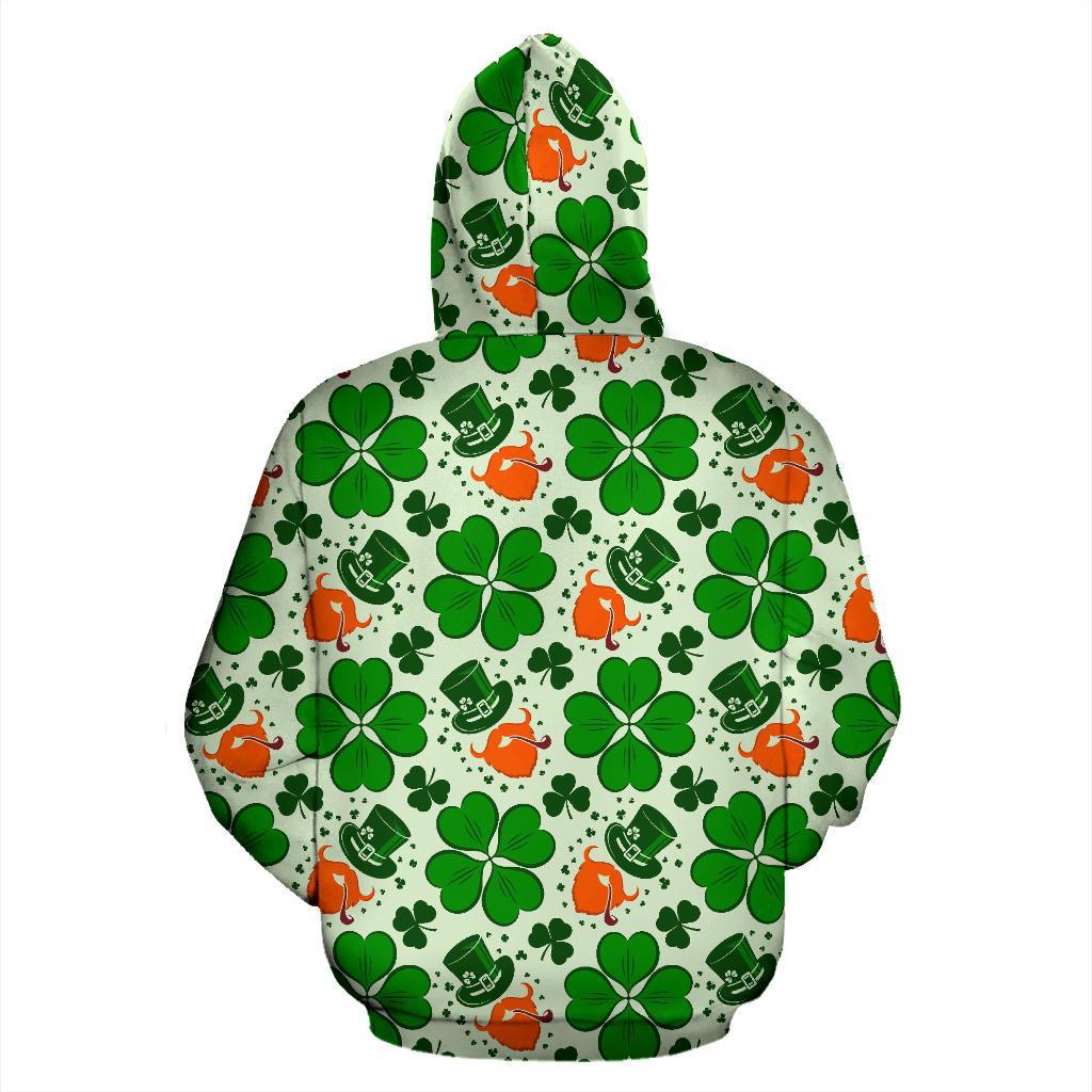 St Patrick's Day Leprechaun Pattern Print Men Women Pullover Hoodie-grizzshop