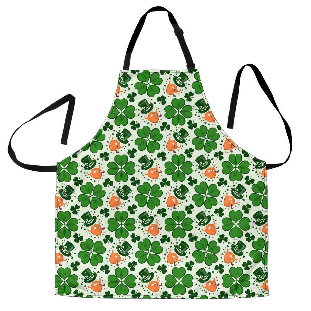 St Patrick's Day Leprechaun Pattern Print Men's Apron-grizzshop