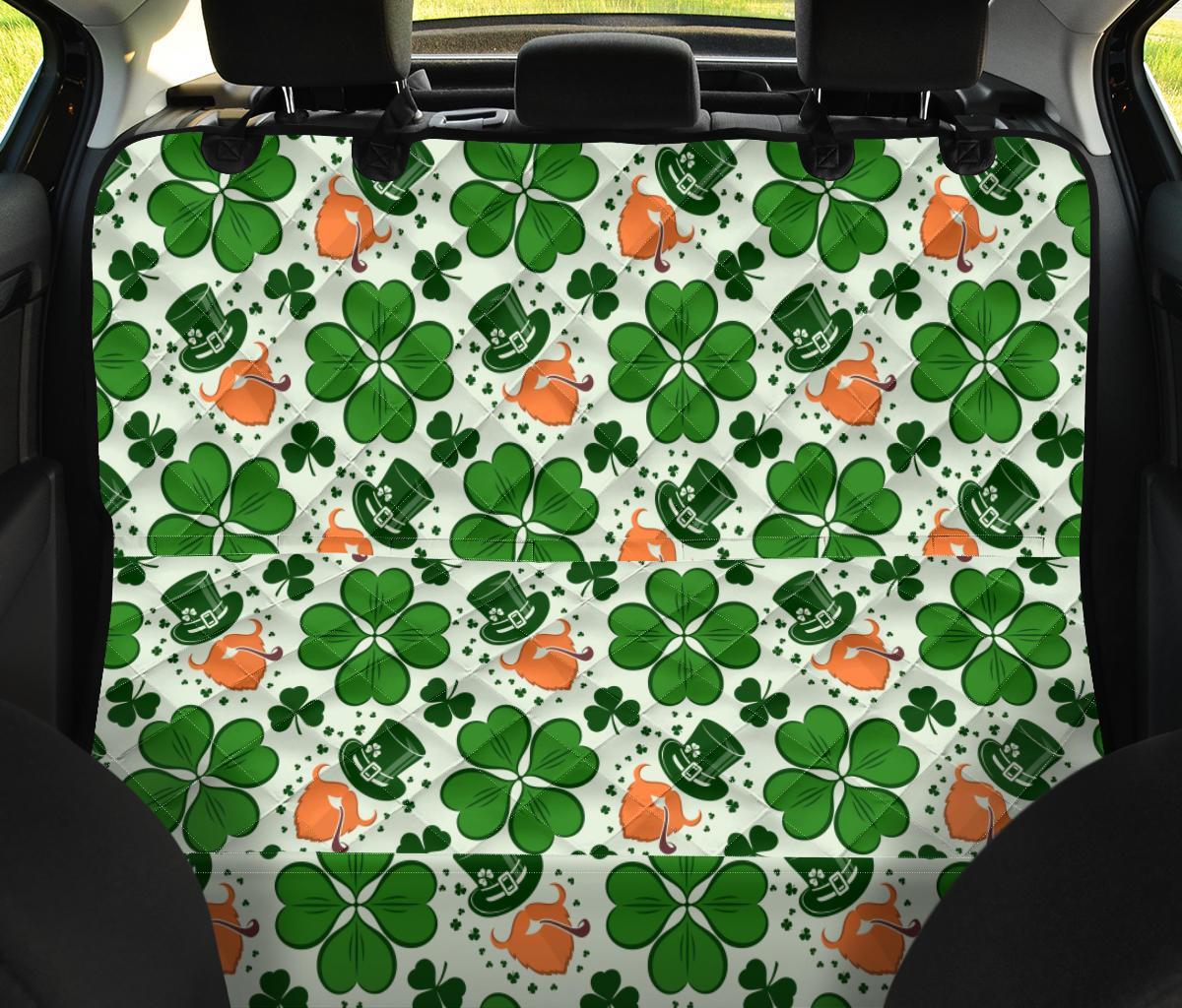 St Patrick's Day Leprechaun Pattern Print Pet Car Seat Cover-grizzshop