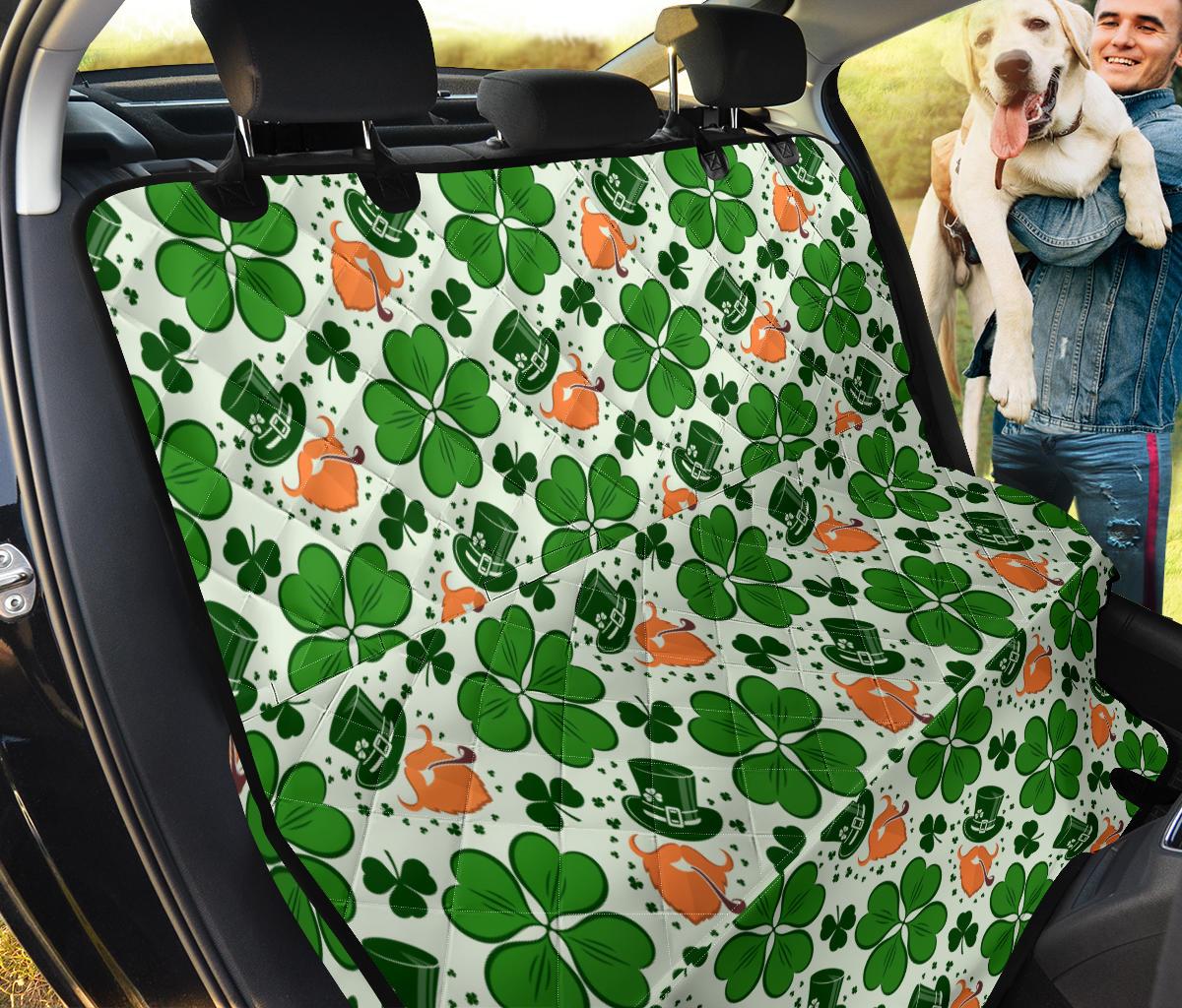 St Patrick's Day Leprechaun Pattern Print Pet Car Seat Cover-grizzshop