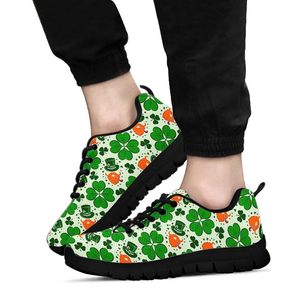 St Patrick's Day Leprechaun Pattern Print Sneaker Shoes For Men Women-grizzshop