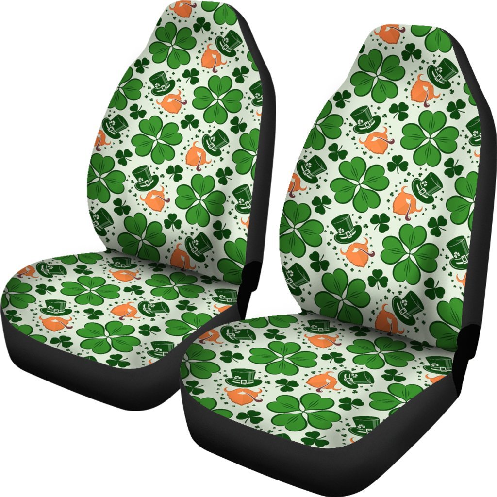 St Patrick's Day Leprechaun Pattern Print Universal Fit Car Seat Covers-grizzshop