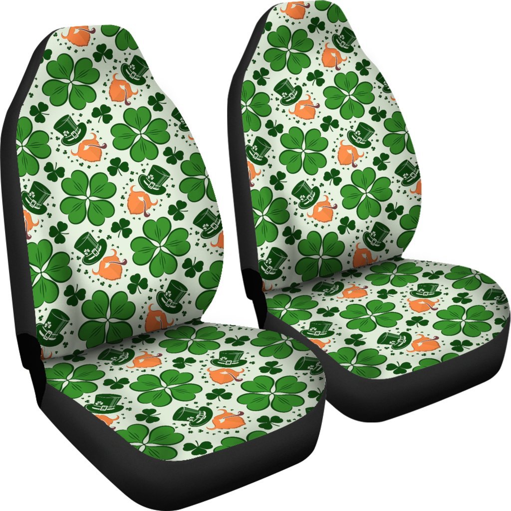 St Patrick's Day Leprechaun Pattern Print Universal Fit Car Seat Covers-grizzshop