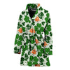 St Patrick's Day Leprechaun Pattern Print Women Long Robe-grizzshop