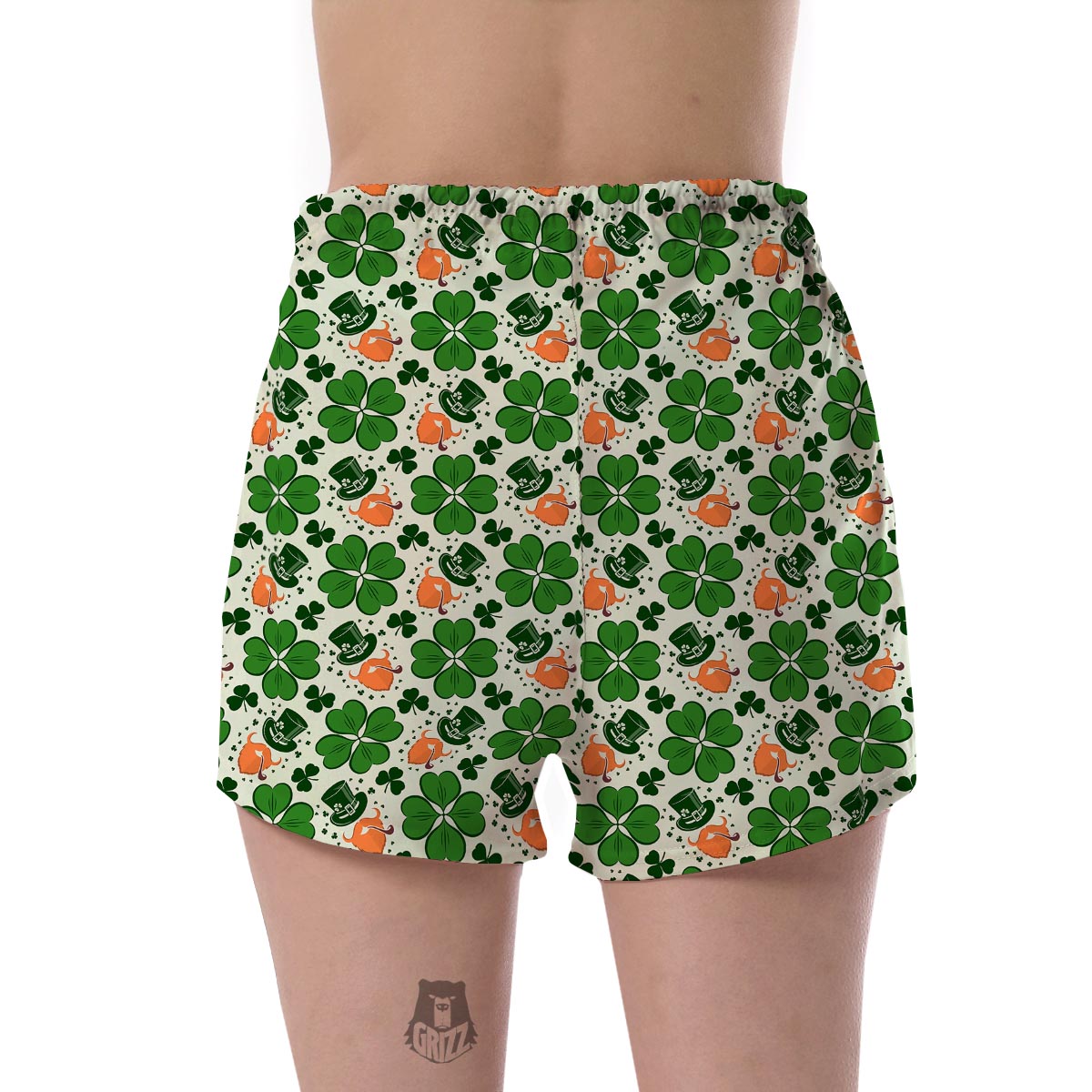 St Patrick's Day Leprechaun Pattern Print Women's Shorts-grizzshop