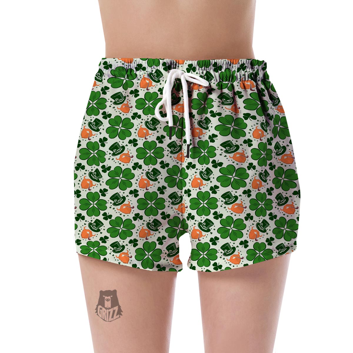 St Patrick's Day Leprechaun Pattern Print Women's Shorts-grizzshop