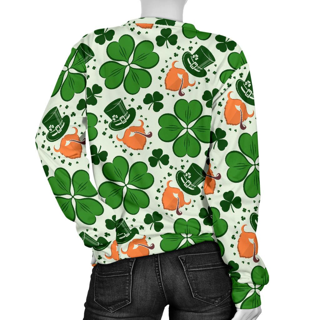 St Patrick's Day Leprechaun Pattern Print Women's Sweatshirt-grizzshop