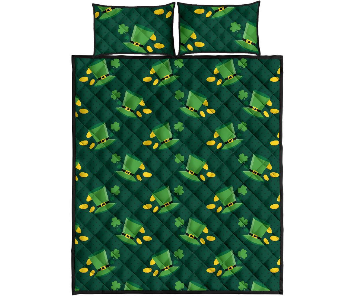 St Patrick's Day Leprechaun Print Pattern Bed Set Quilt-grizzshop