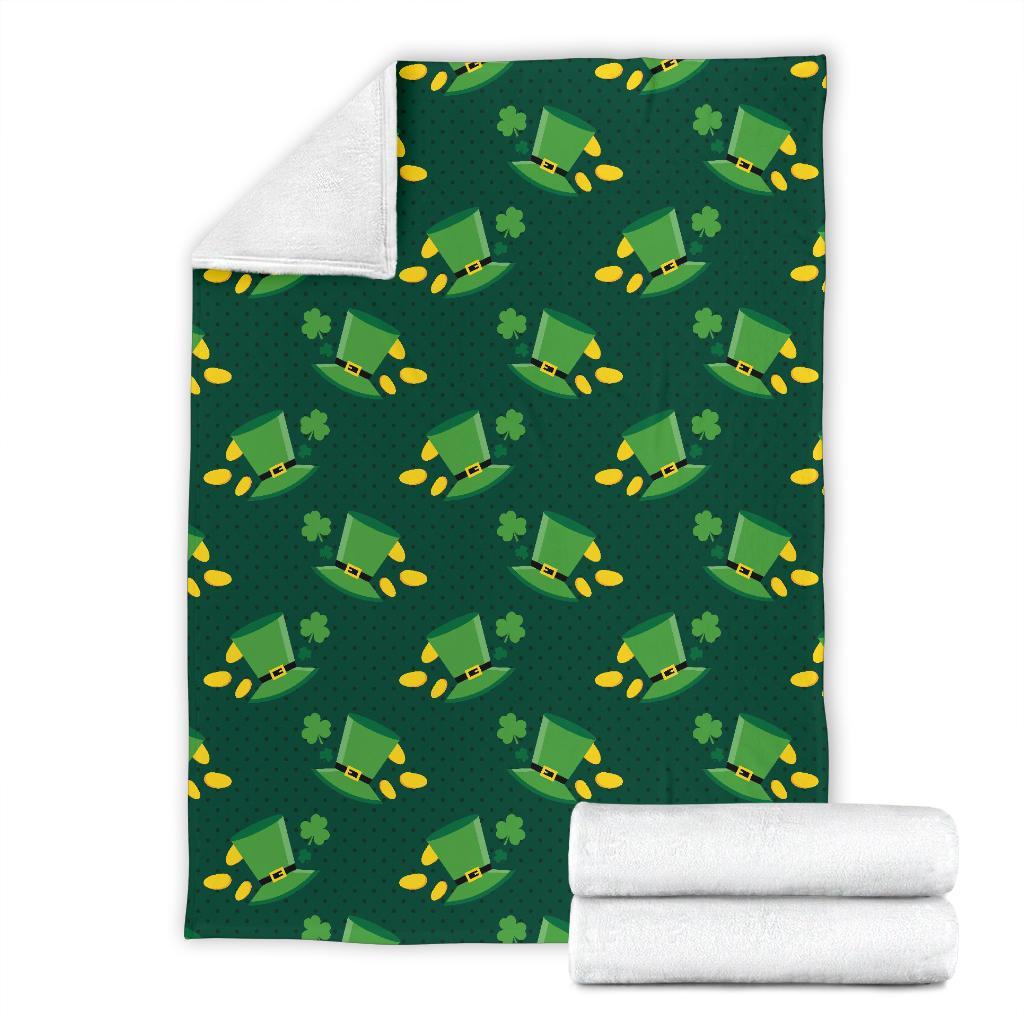 St Patrick's Day Leprechaun Print Pattern Blanket-grizzshop