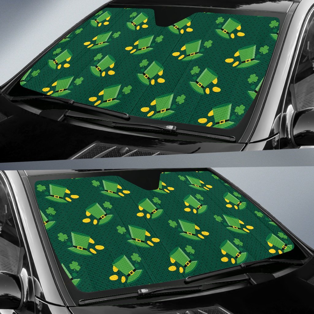 St Patrick's Day Leprechaun Print Pattern Car Sun Shade-grizzshop