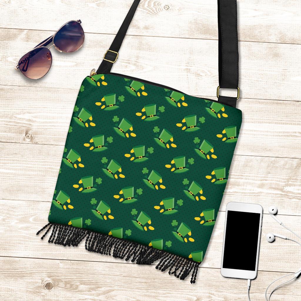 St Patrick's Day Leprechaun Print Pattern Crossbody bags-grizzshop