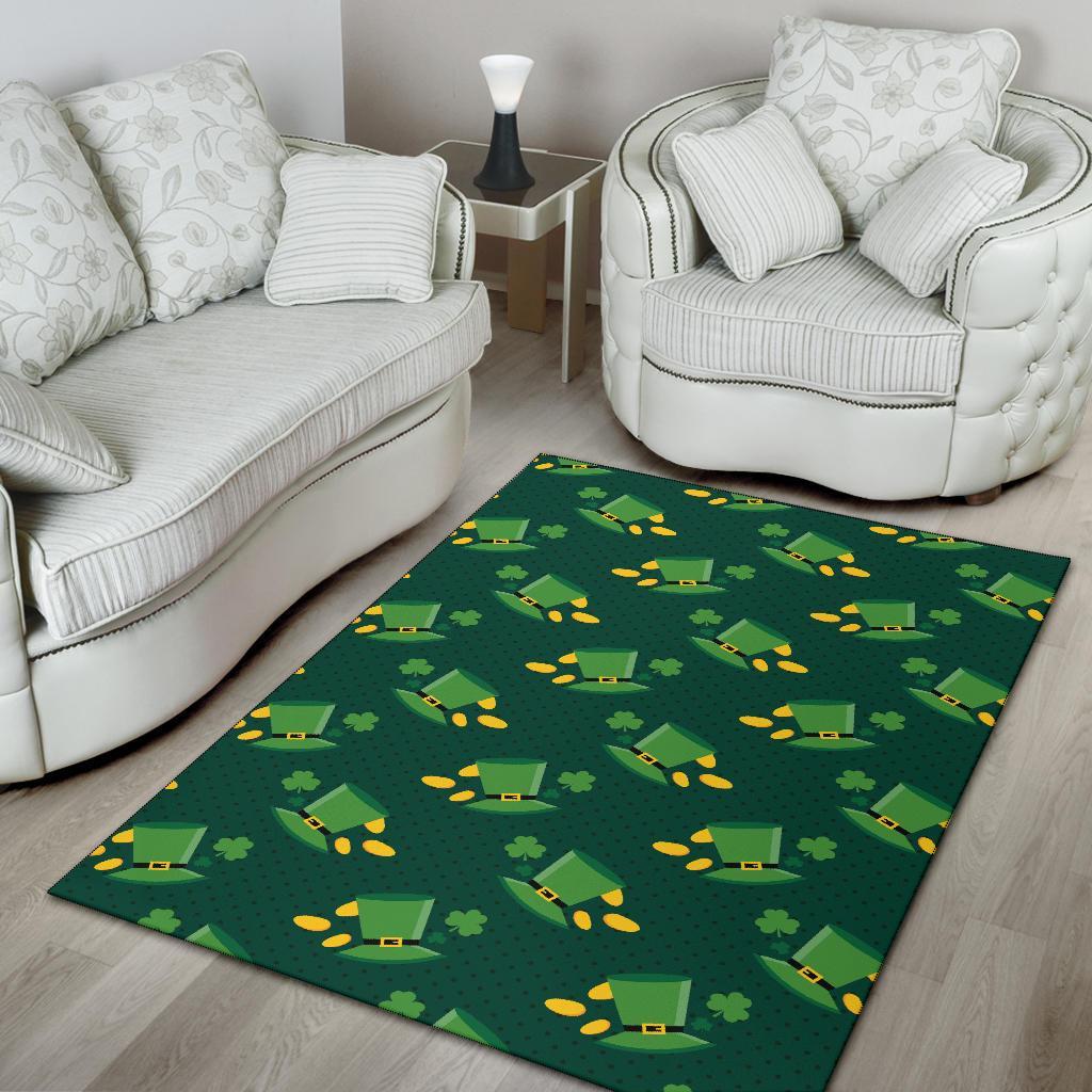 St Patrick's Day Leprechaun Print Pattern Floor Mat-grizzshop