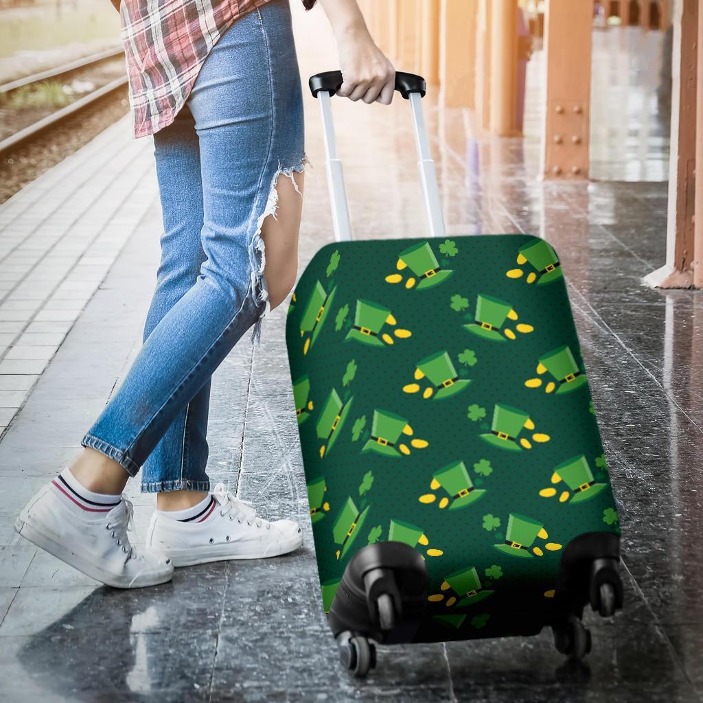 St Patrick's Day Leprechaun Print Pattern Luggage Cover Protector-grizzshop