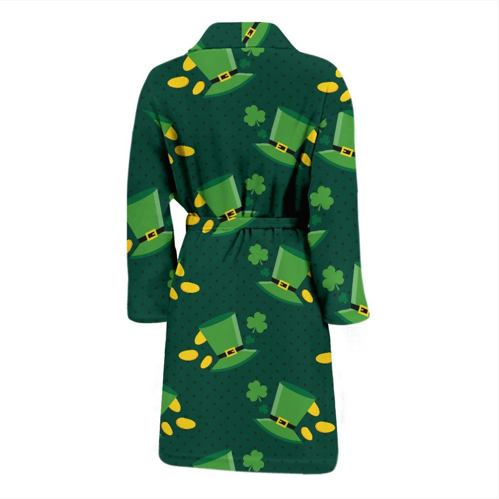 St Patrick's Day Leprechaun Print Pattern Men Long Robe-grizzshop