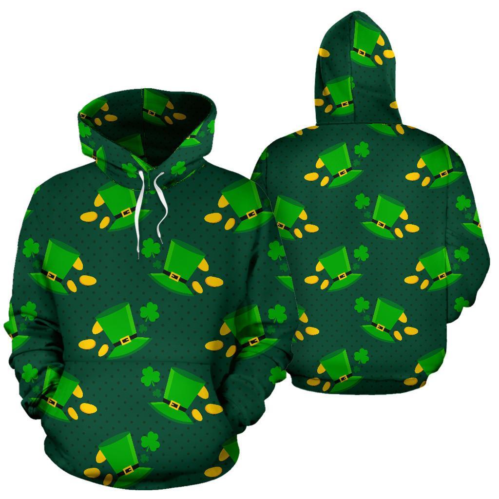 St Patrick's Day Leprechaun Print Pattern Men Women Pullover Hoodie-grizzshop