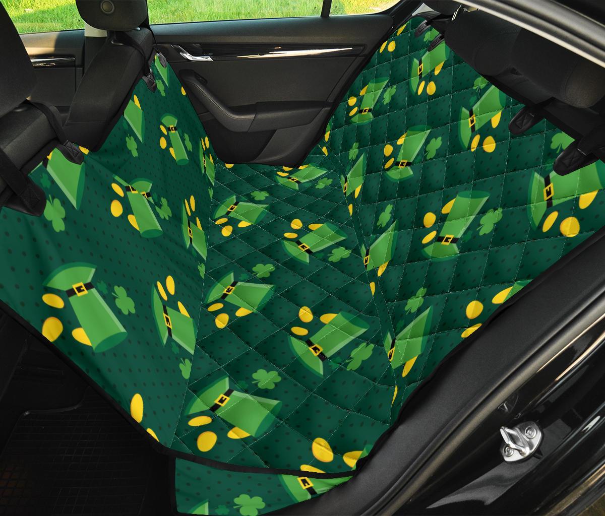 St Patrick's Day Leprechaun Print Pattern Pet Car Seat Cover-grizzshop