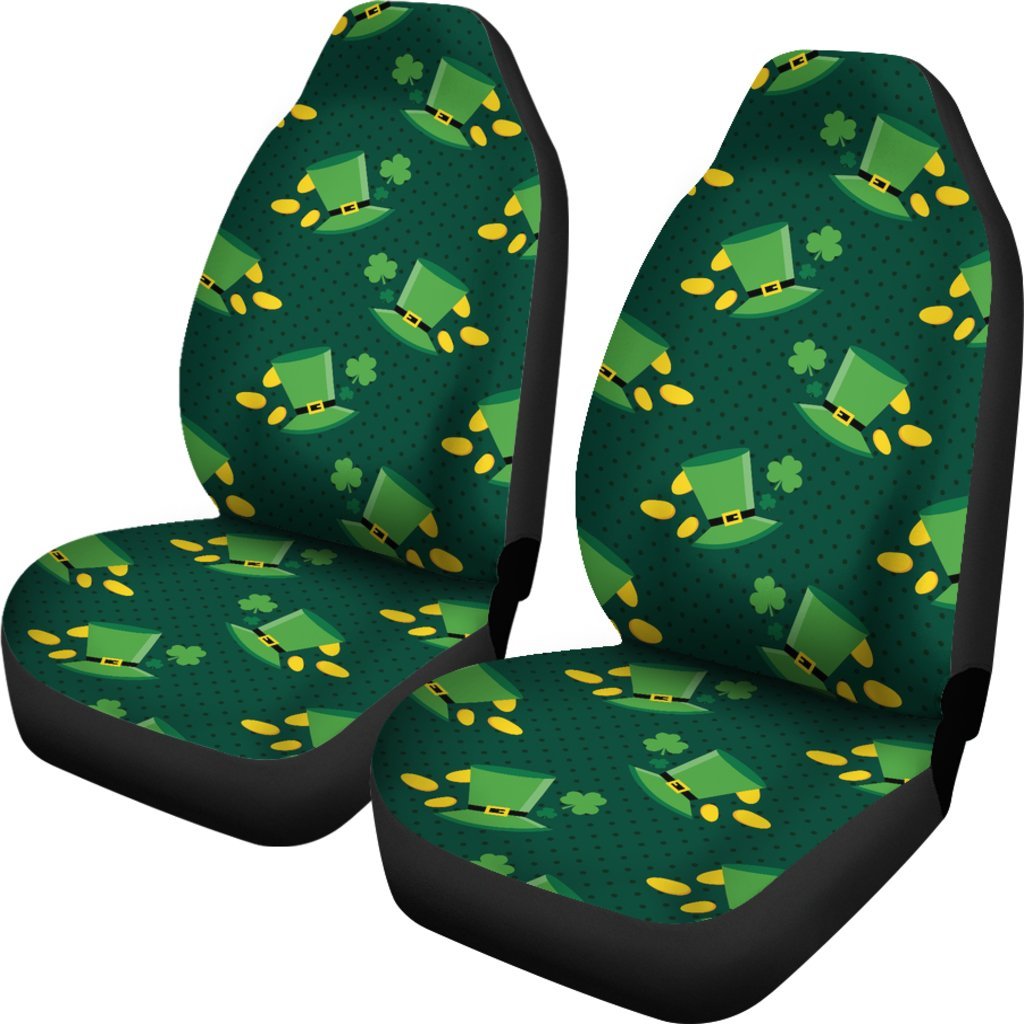 St Patrick's Day Leprechaun Print Pattern Universal Fit Car Seat Covers-grizzshop