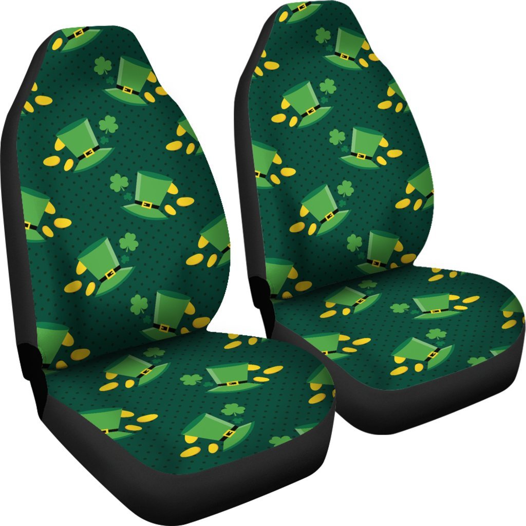 St Patrick's Day Leprechaun Print Pattern Universal Fit Car Seat Covers-grizzshop