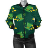 St Patrick's Day Leprechaun Print Pattern Women Casual Bomber Jacket-grizzshop