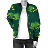 St Patrick's Day Leprechaun Print Pattern Women Casual Bomber Jacket-grizzshop