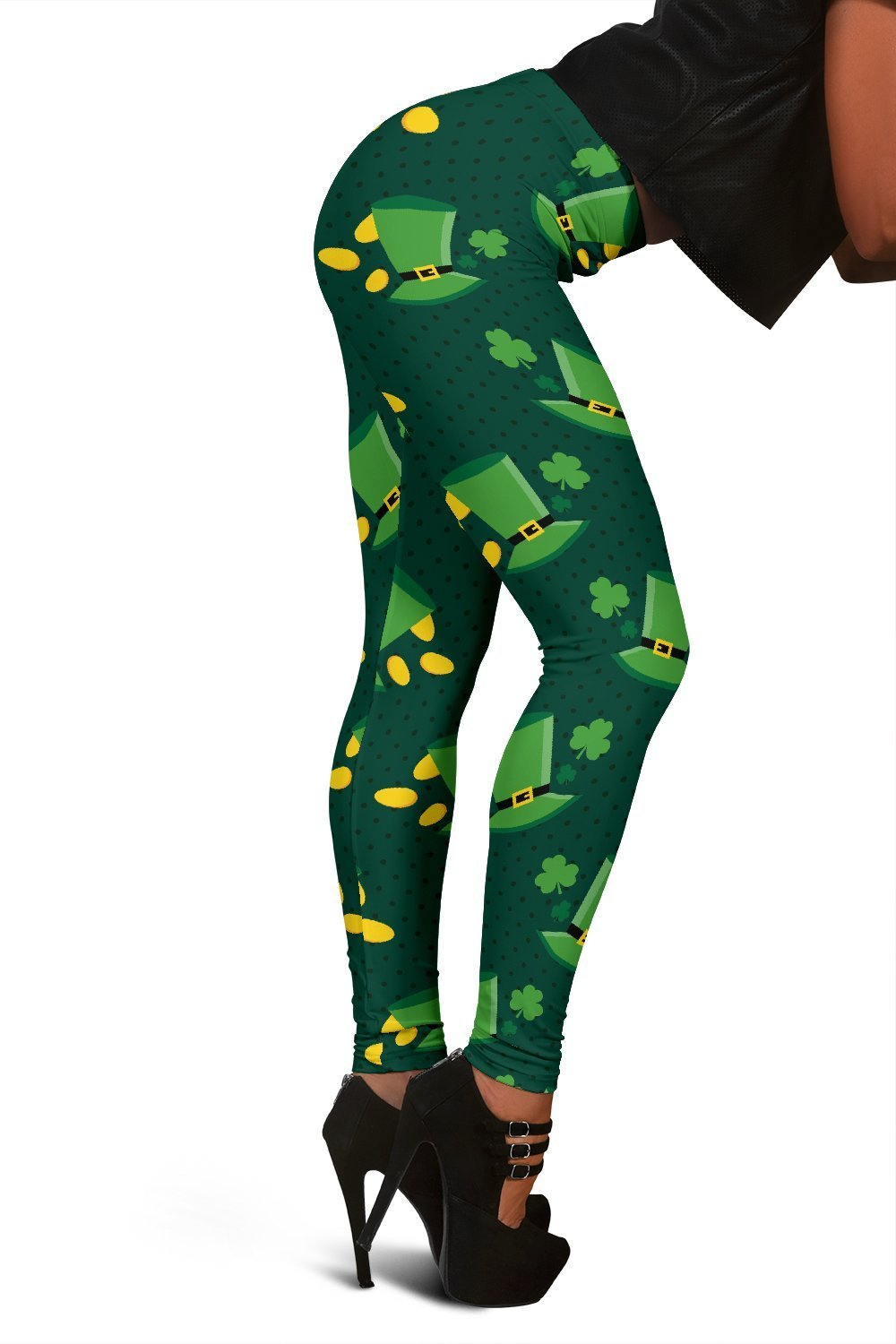 St Patrick's Day Leprechaun Print Pattern Women Leggings-grizzshop