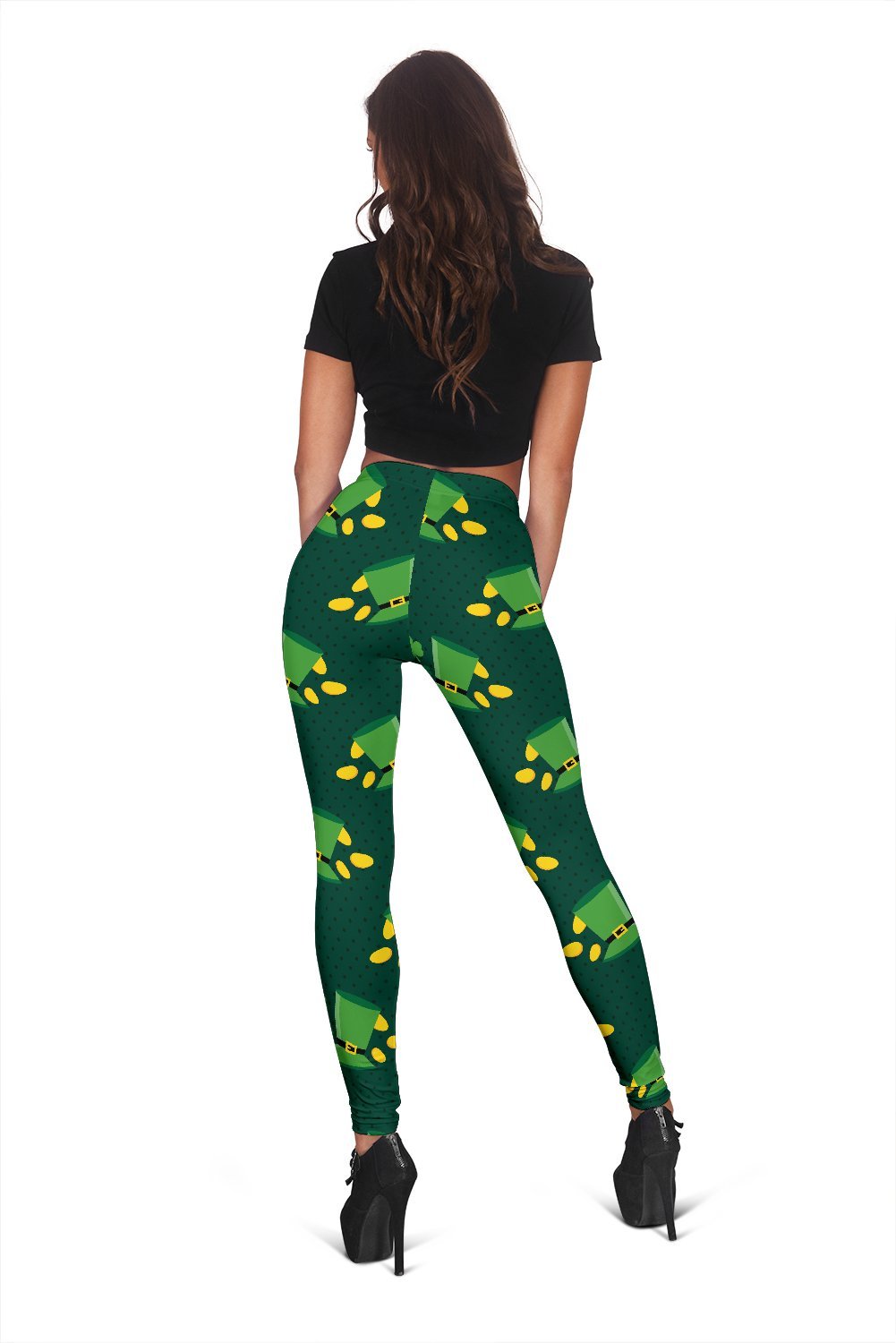 St Patrick's Day Leprechaun Print Pattern Women Leggings-grizzshop