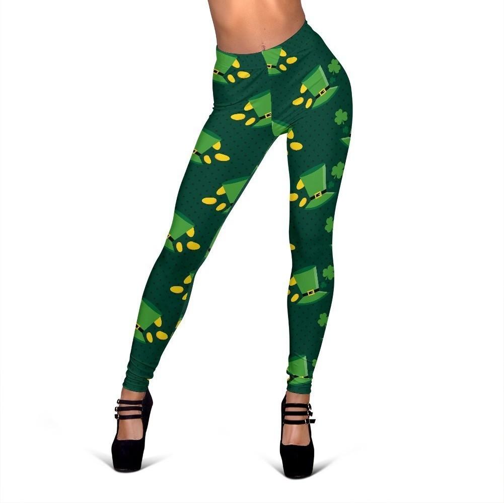 St Patrick's Day Leprechaun Print Pattern Women Leggings-grizzshop