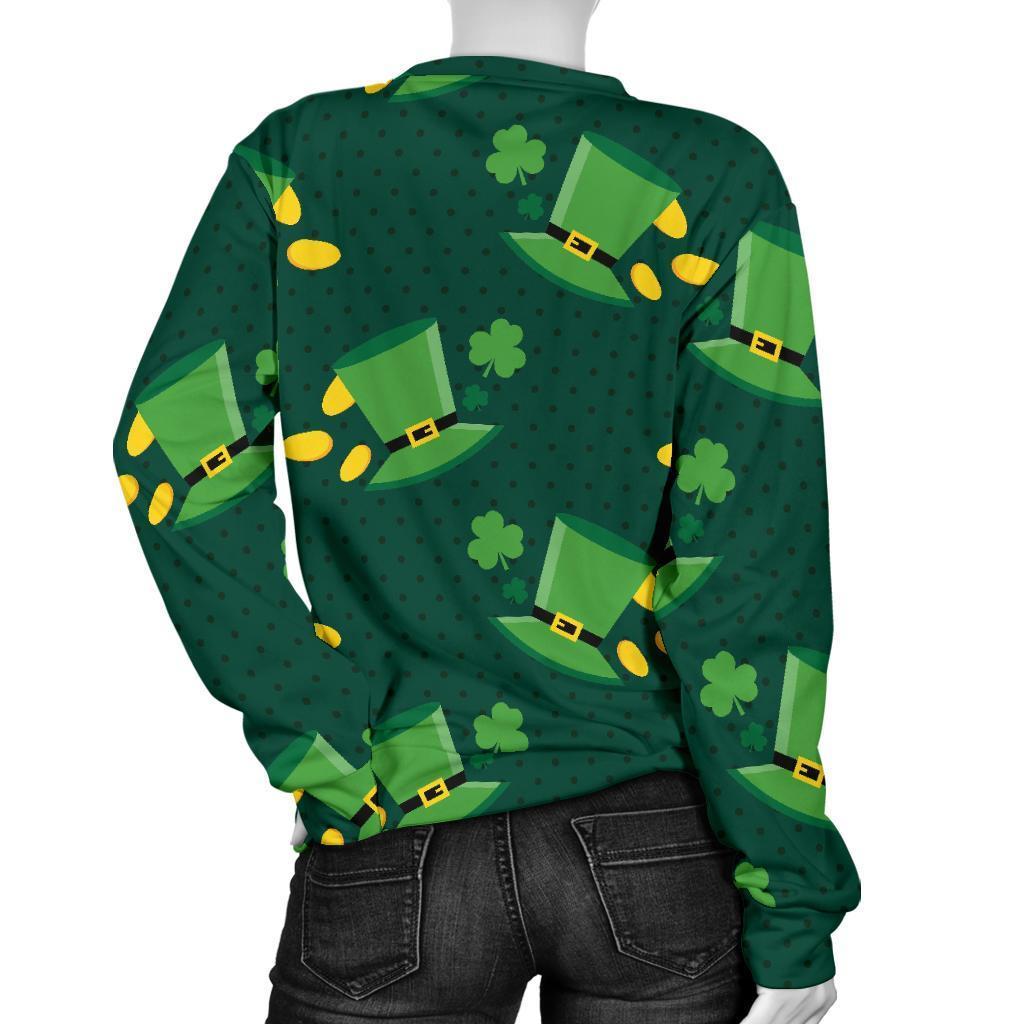 St Patrick's Day Leprechaun Print Pattern Women's Sweatshirt-grizzshop