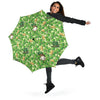 St Patrick's Day Shamrock Pattern Print Automatic Foldable Umbrella-grizzshop