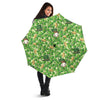 St Patrick's Day Shamrock Pattern Print Automatic Foldable Umbrella-grizzshop