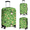 St Patrick's Day Shamrock Pattern Print Luggage Cover Protector-grizzshop