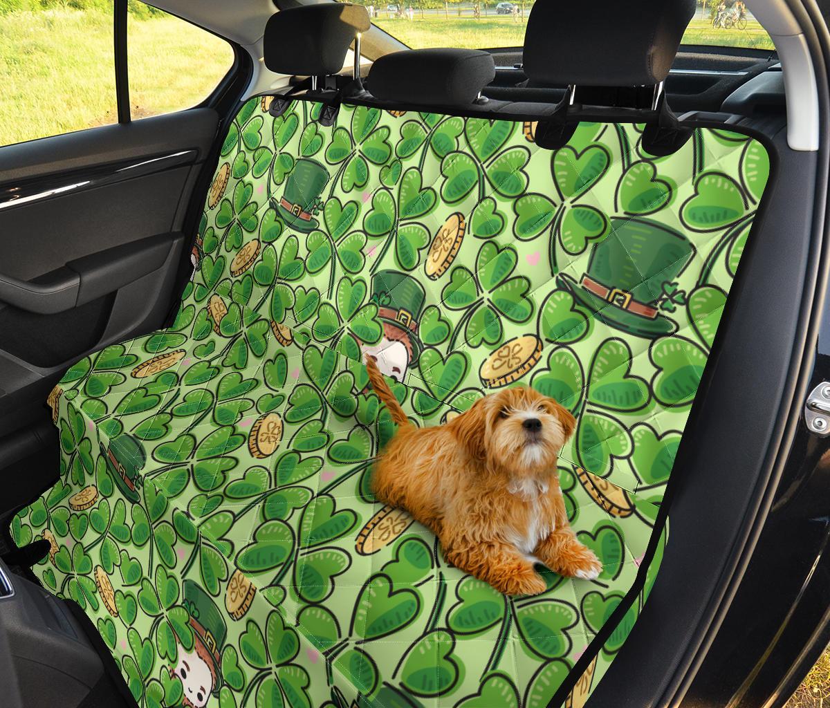 St Patrick's Day Shamrock Pattern Print Pet Car Seat Cover-grizzshop