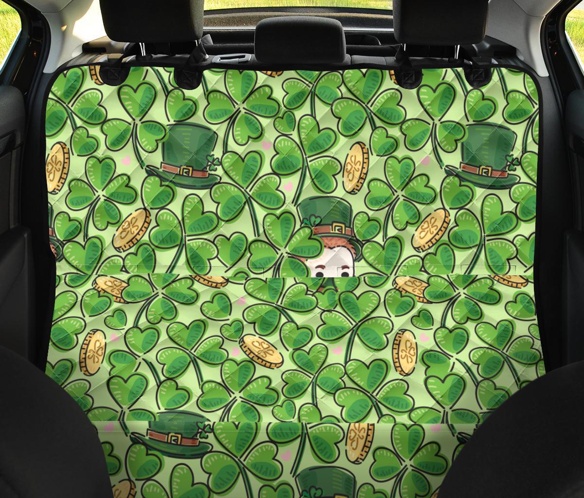 St Patrick's Day Shamrock Pattern Print Pet Car Seat Cover-grizzshop