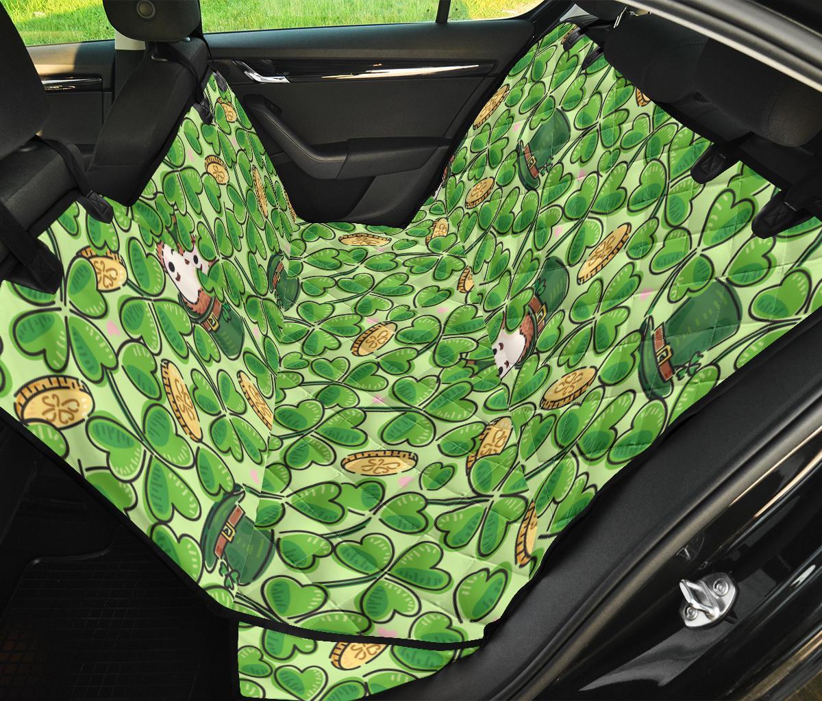 St Patrick's Day Shamrock Pattern Print Pet Car Seat Cover-grizzshop