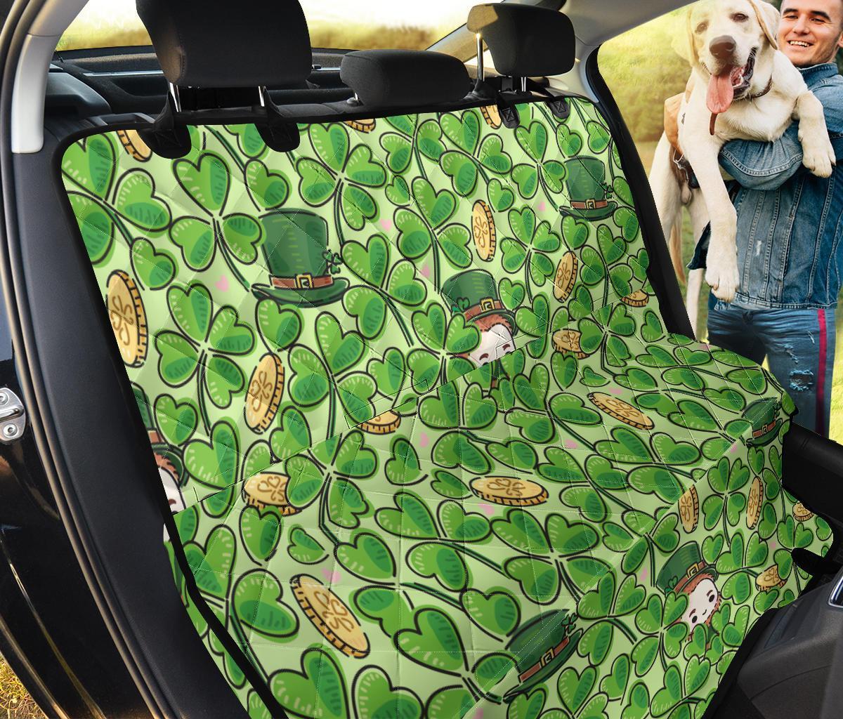 St Patrick's Day Shamrock Pattern Print Pet Car Seat Cover-grizzshop