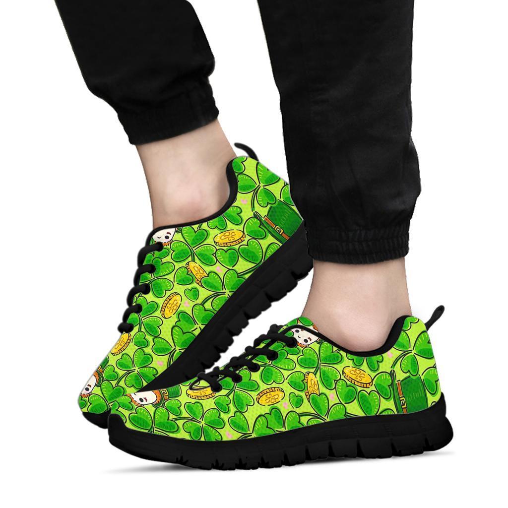 St Patrick's Day Shamrock Pattern Print Sneaker Shoes For Men Women-grizzshop