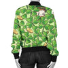 St Patrick's Day Shamrock Pattern Print Women Casual Bomber Jacket-grizzshop