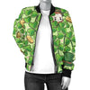 St Patrick's Day Shamrock Pattern Print Women Casual Bomber Jacket-grizzshop