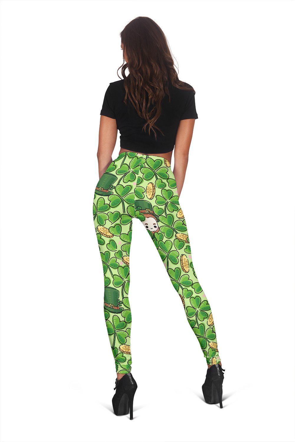 St Patrick's Day Shamrock Pattern Print Women Leggings-grizzshop